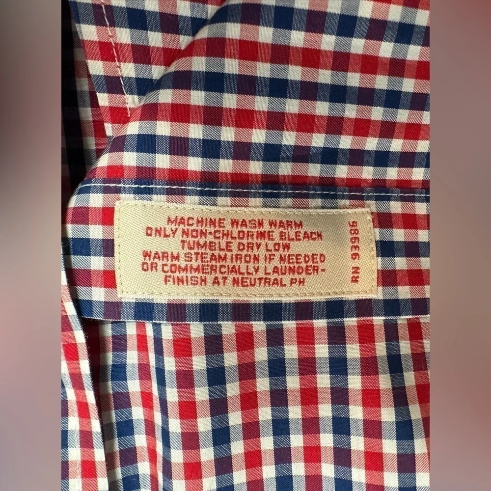 Brooks Brothers Long Sleeve Button Down Shirt Men’s Sz M Red White Blue Check - Picture 9 of 10